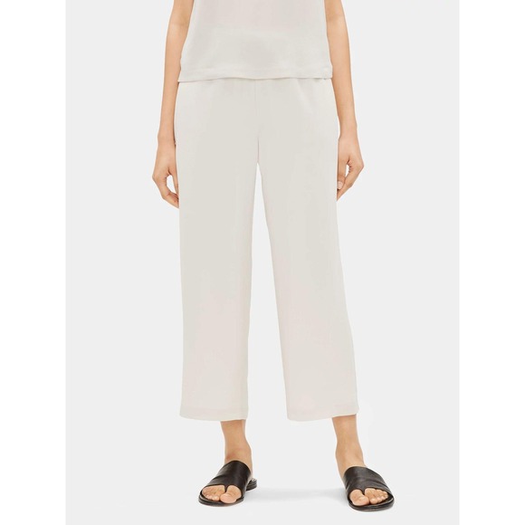 Eileen Fisher Pants - Eileen Fisher Womens Georgette 100% Silk Pants Petite PM Straight Quiet Luxury
